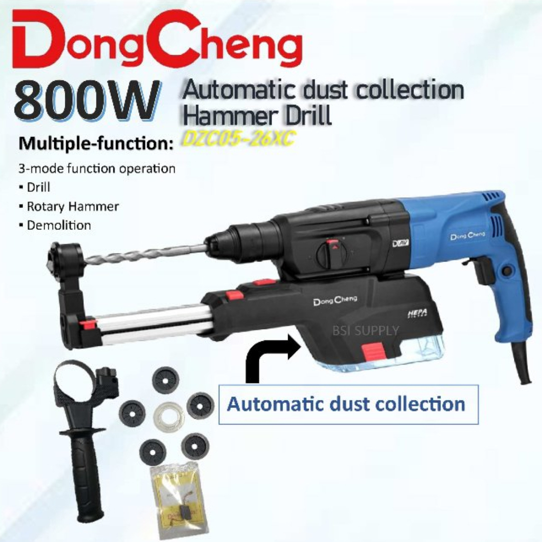 (SG Stock) Dong Cheng 800W Combination Rotary Hammer Drill With Dust Collector